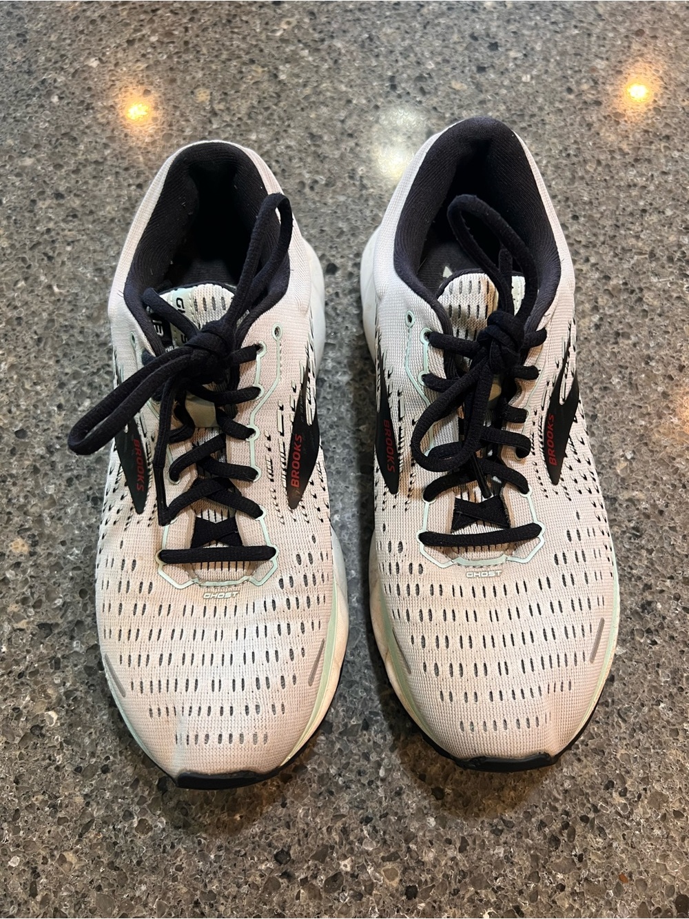 Brooks Ghost Black & Teal Athletic Sneaker